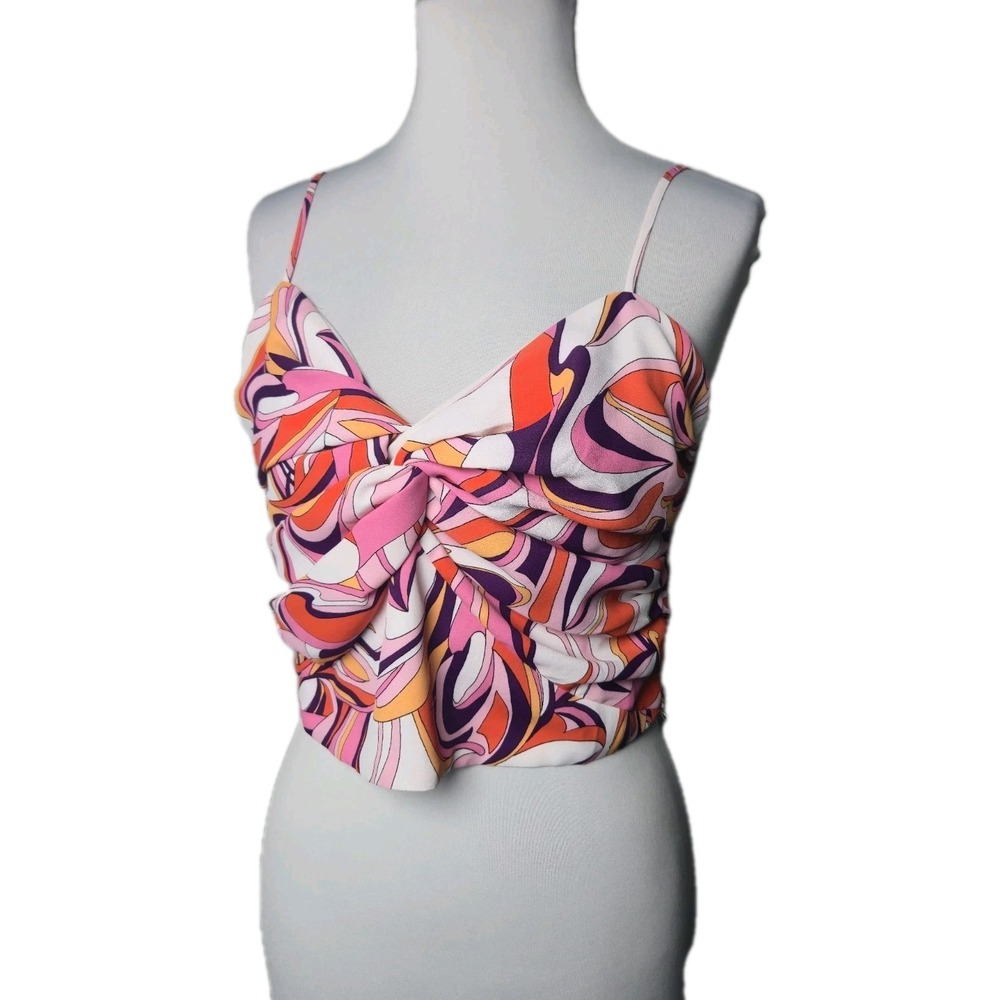 EXPRESS Colorful Ruched Cropped‎ Cami Top Medium M